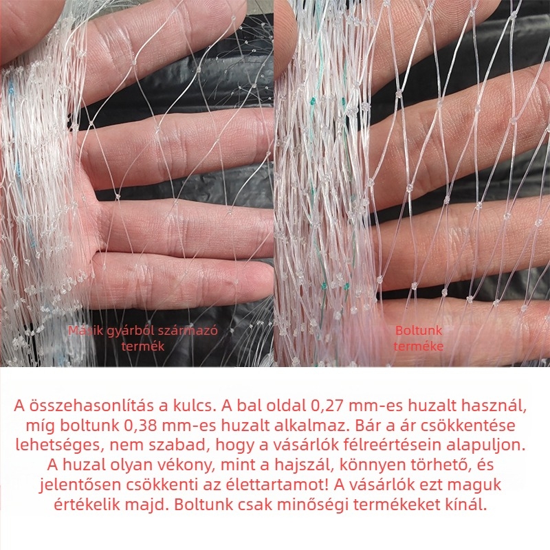 Madárvédelmi mezőgazdasági háló gyümölcsfákhoz és erkélyekhez — kertészeti díszháló, nem importált