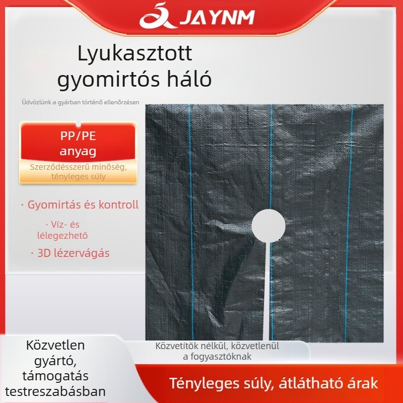 Perforált gyomvédő szövet sűrű ültetéshez – PP anyag, szalagszövésű, testreszabható