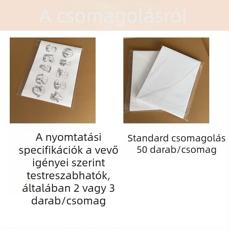 Vízben oldódó nemszövött ragasztó nyomtatott mintával, EVA-polimer alapú, öntapadós, mosásálló