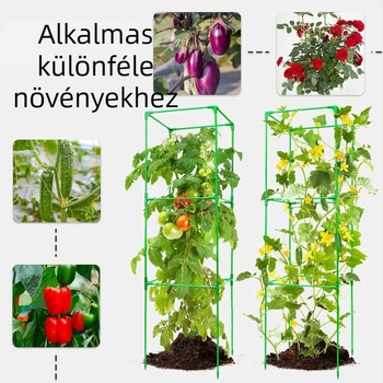 Erkélyre tervezett paradicsom-trellisz és kapaszkodó növények támogató oszlop – uborkához, babhoz és rózsákhoz