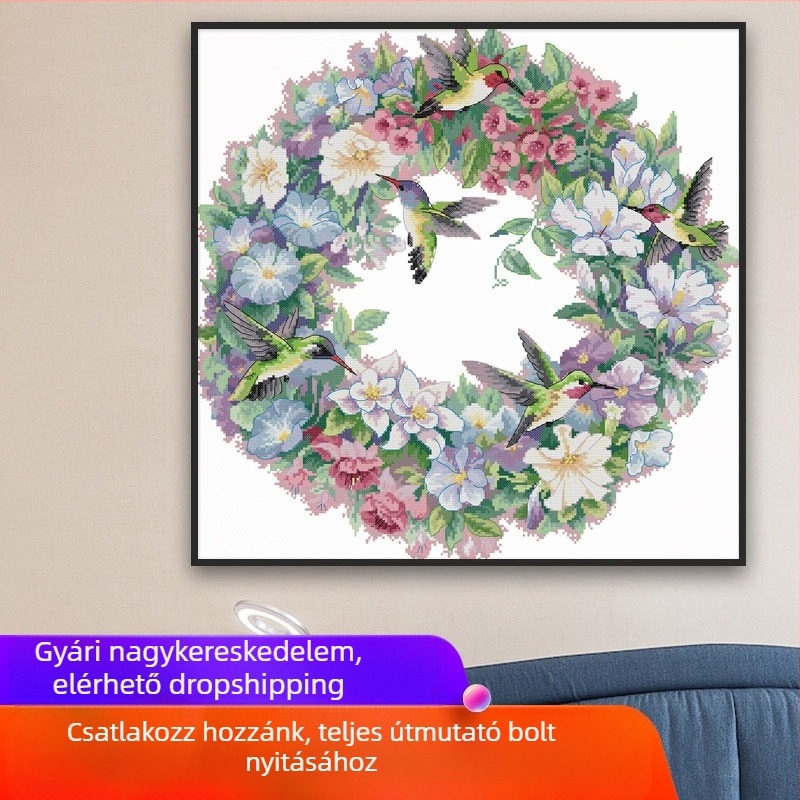 Keresztszemes készlet nappali díszítéshez, 11CT pamutvászon, egyoldalas hímzés