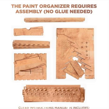 Fából készült asztali tároló festékekhez és sminkhez, 6 szintű, többfunkciós rendező