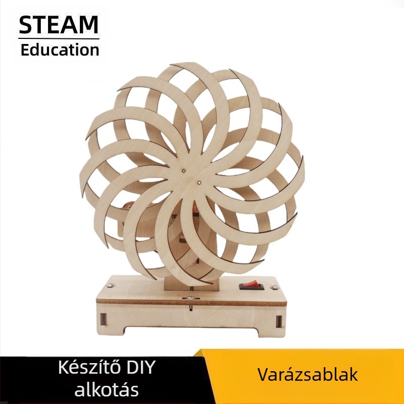 DIY tudományos kísérleti készlet — fa ablak optikai illúzióval, 7–14 éveseknek, Maker Coldplay márka, videó útmutatóval