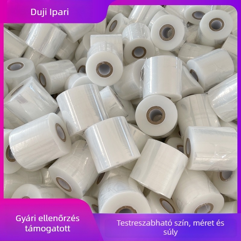 PE nyújtható fólia papírral körülvett maggal – 100 hossz – öntapadós védőcsomagolási fólia ipari felhasználásra – testreszabható