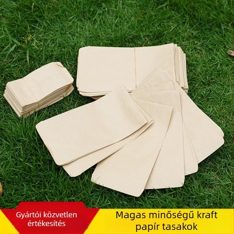 Kraft papírból készült vetőmag zacskó varrt hüvellyel