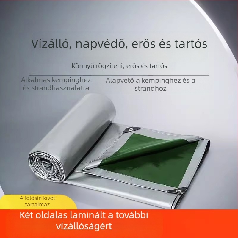 Kültéri vastagított kempingpadló – kétoldalas, PE anyag, vízálló, UV védelem