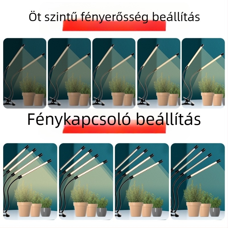 Növények növekedését támogató LED lámpa - teljes spektrum, 5730 LED-ek, 18 LED, USB 5V tápellátás, IP66 védelem