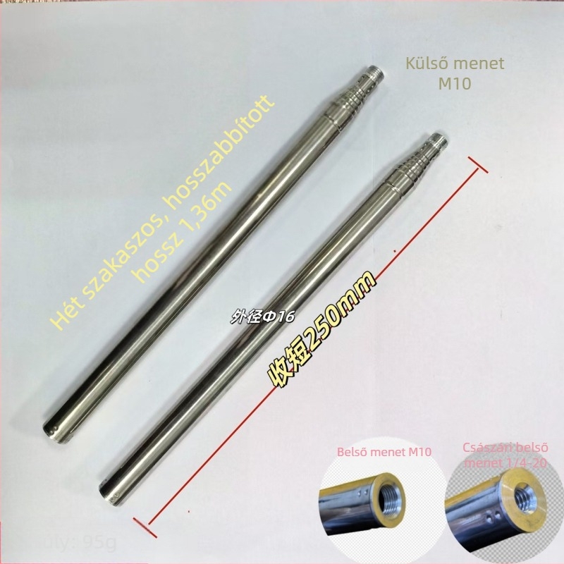 Növények növekedését támogató lámpa teleszkópos rozsdamentes acél rúddal, modell 13-280, rúd 16-223