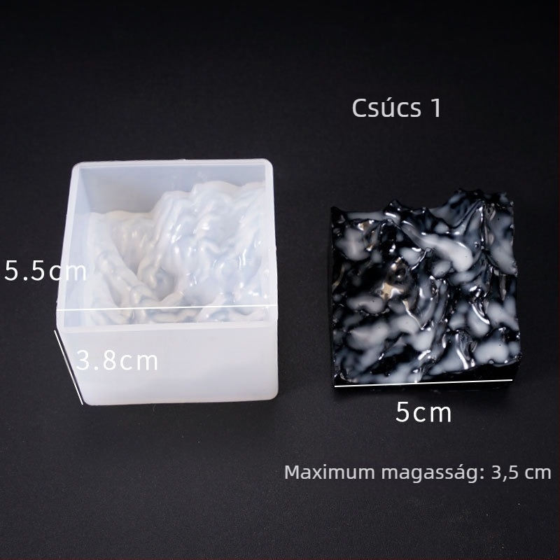 Silikon süteményforma, szabálytalan hegycsúcs Forma, DIY kristálygyanta projektekhez