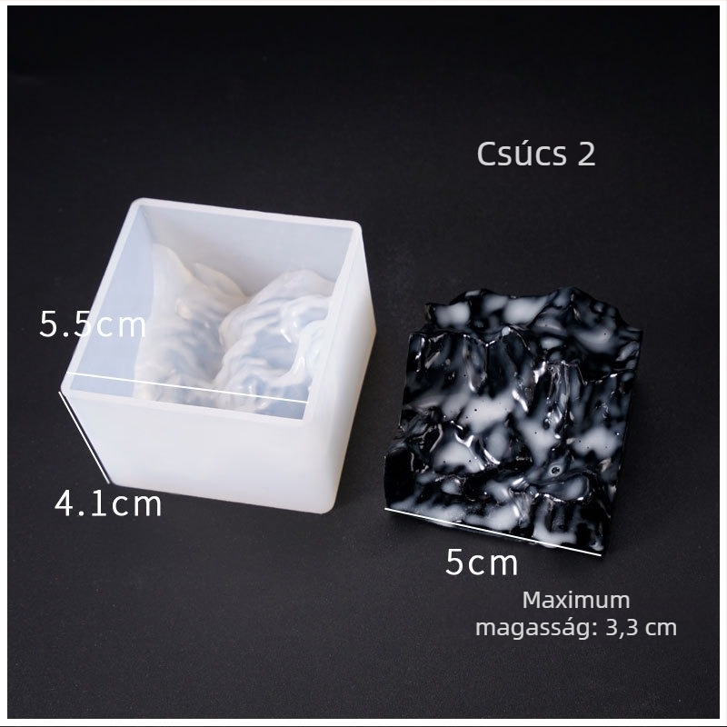 Silikon süteményforma, szabálytalan hegycsúcs Forma, DIY kristálygyanta projektekhez