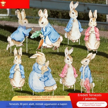 Húsvéti nyuszi kerti tábla szúrható kivitel - kültéri dekoráció, retro stílus, Ocean márka