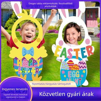 Húsvéti kertészeti karó, PP üreges lemez, talajba süllyeszthető, vízálló és UV-álló, Yang Fan