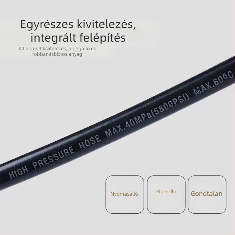 Kiterjesztett nyomású autómosó pisztoly, rozsdamentes acél fej, műanyag fogantyú, permetezési távolság 8–10 m, nyomás 4000 psi