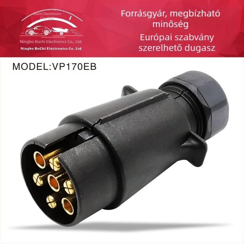 Bochi VP170EB európai szabványú 12V7-es magú nylon pótkocsi dugó és aljzat SUV‑hoz