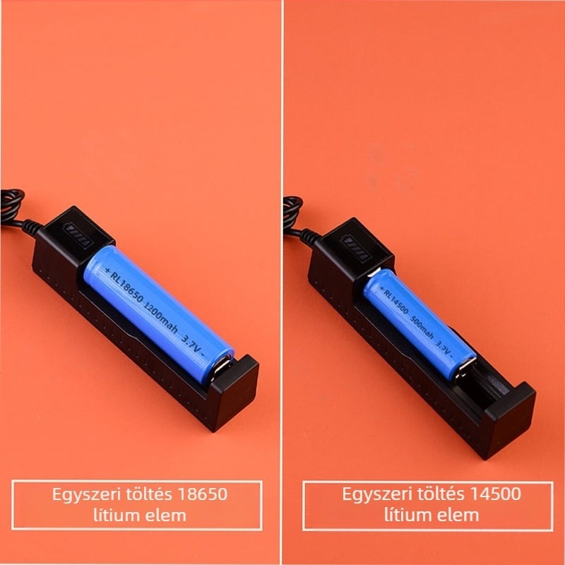 Renlong Electronics USB Li-ion akkumulátor töltő 18650/14500, egycsatornás, 4.2V 1A, CE tanúsított
