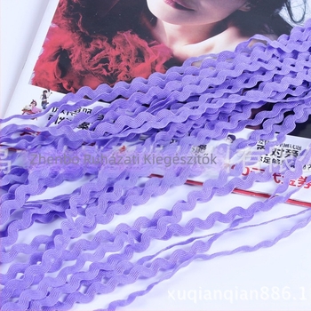 Poliészter csipke szalag ruházathoz, S-alakú vízhullám minta, ívelt él, Jumbo márka