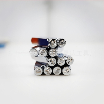 JYD 40Cr acélból készült pecsétnyomó mintázat, csillagjegy stílus, 6 mm, 12 darabos készlet