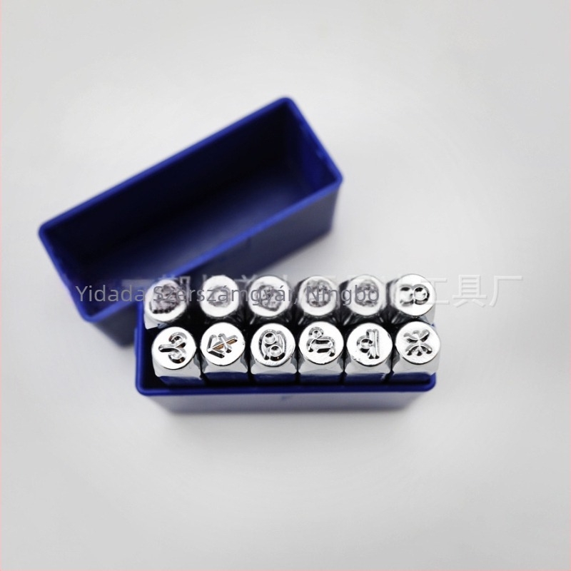 JYD 40Cr acélból készült pecsétnyomó mintázat, csillagjegy stílus, 6 mm, 12 darabos készlet