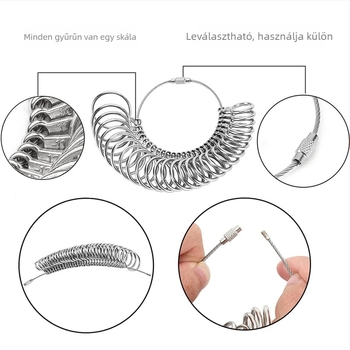 CNSTZBC 8 részes alumínium gyűrűméret mérő eszközök készlet DIY ékszerekhez