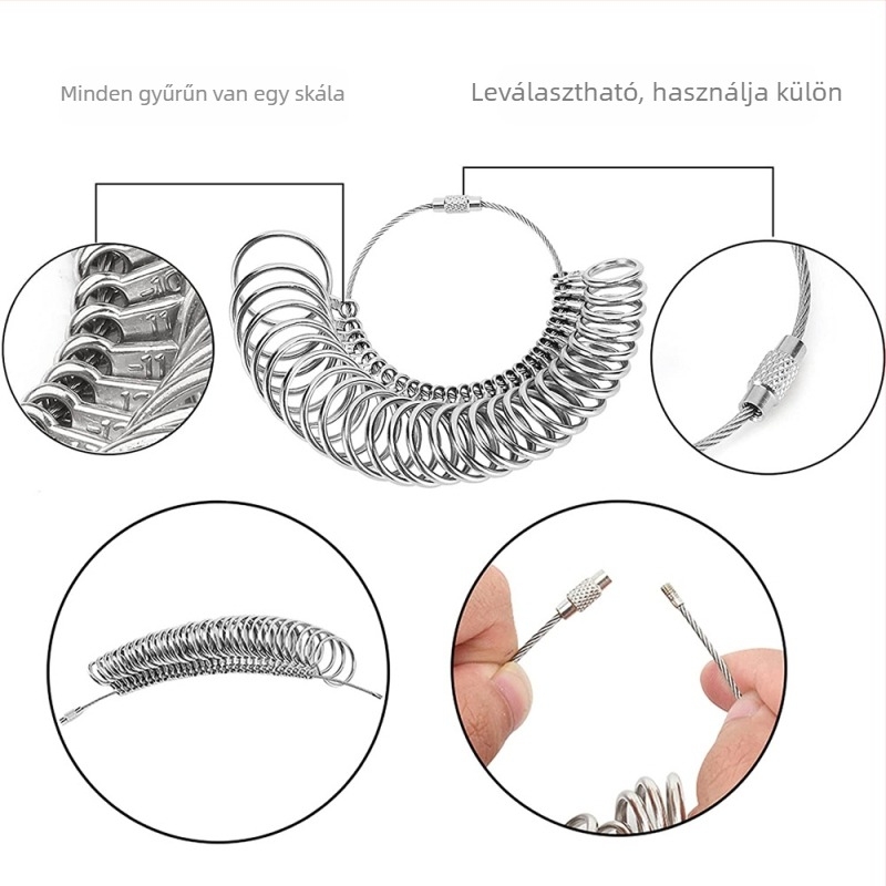 CNSTZBC 8 részes alumínium gyűrűméret mérő eszközök készlet DIY ékszerekhez