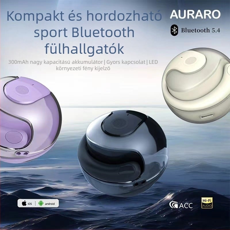 Levegővezetéses nyakpántos fejhallgató zajszűréssel, 8+ óra üzemidő, Bluetooth 5.0, 10 m hatótáv, IPX5 vízálló