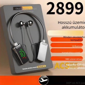 Nyakpántos Bluetooth fülhallgató, IPX7 vízálló, Bluetooth 5.4, 10 m hatótáv, 4–8 órás üzemidő, sztereó hívásokhoz és zenéhez