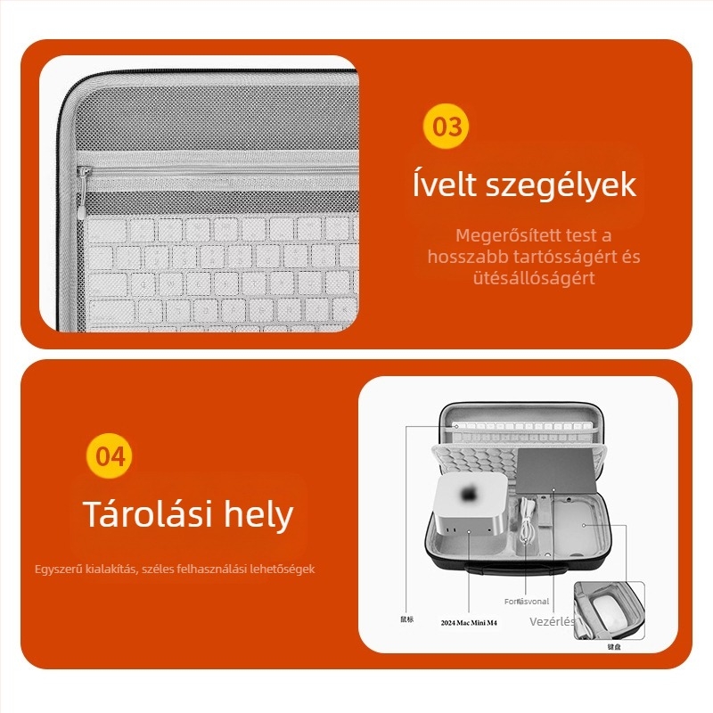 AHD-565 EVA számítógép kiegészítő csomagoló táska, nyomófilm és varrás, teherbírás 8 kg