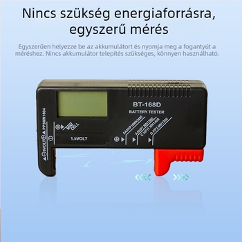Powerlion hordozható LCD kijelzős teszter, No.5/No.7 gombelemhez, 9V elem teszter, többfunkciós mérőeszköz