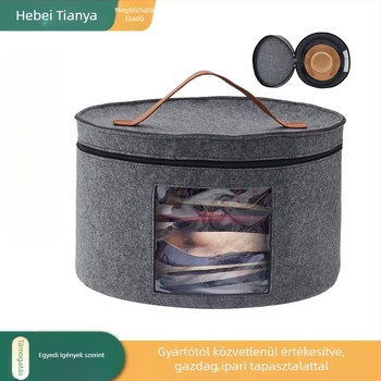 Filc tárolóedény fedéllel, összecsukható, testreszabható kapacitás és logónyomtatás