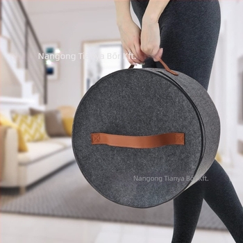 Filc tárolóedény fedéllel, összecsukható, testreszabható kapacitás és logónyomtatás