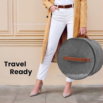 Filc tárolóedény fedéllel, összecsukható, testreszabható kapacitás és logónyomtatás