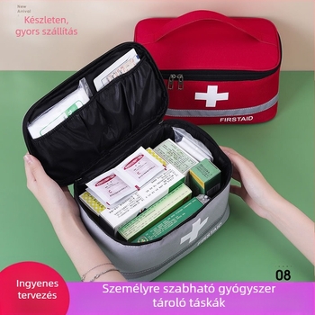 Hordozható járványmegelőző és elsősegély-készlet, Oxford anyagból, modell 02, 50 darabos csomag, hordozható