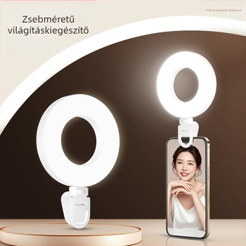 Xj57 LED gyűrűfény mobiltelefonok és laptopokhoz – hordozható fotózási világítás, kézben tartható, 5V1A, kevesebb mint 10W