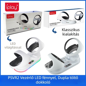 PS5 VR2 kontroller LED töltőállvánnyal - hordozható kettős töltőállvány PS VR2-höz, modell HBP-6479