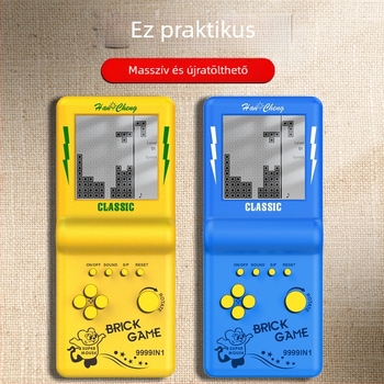 Rétro kézi játékkonzol Tetrishez, 256 MB memória, egyjátékos, nosztalgikus dizájn, súly 150 g