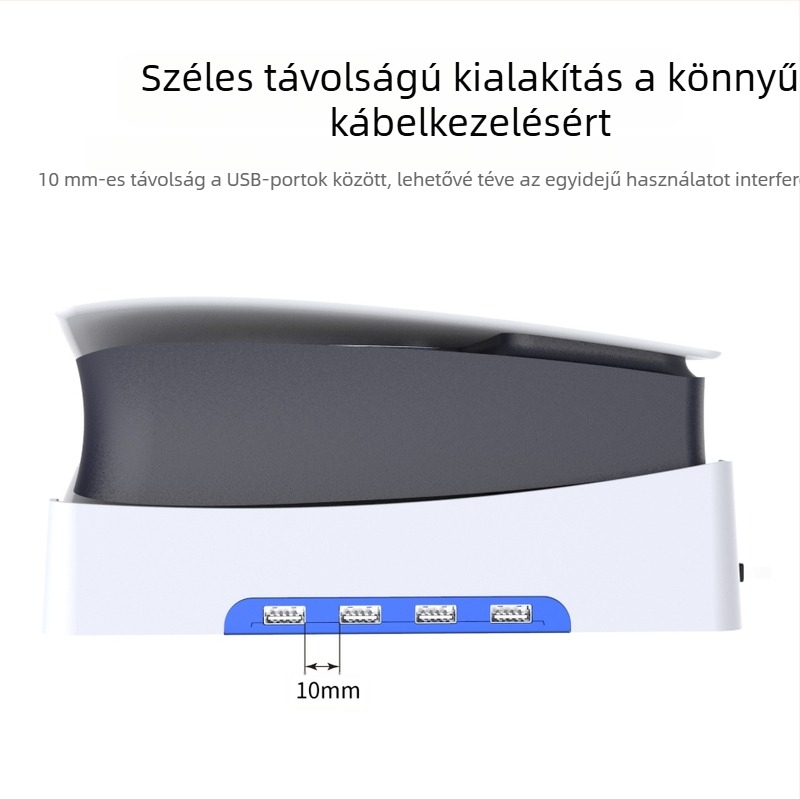 PGTECH PS5 Slim vízszintes állvány 4 USB 2.0 porttal