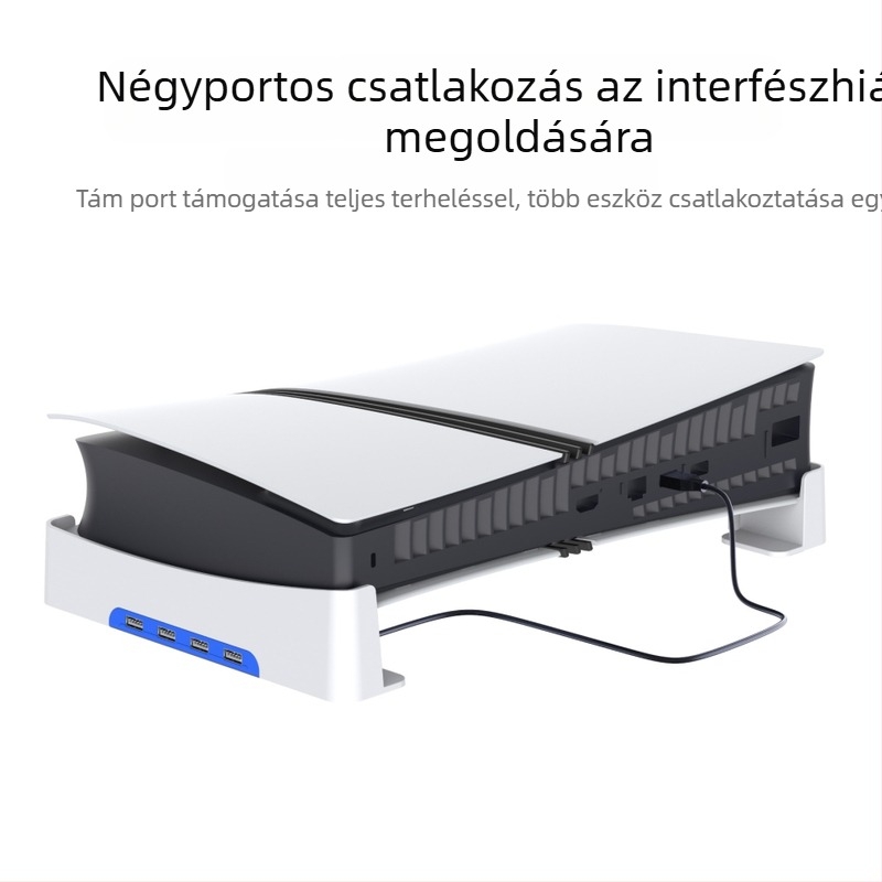 PGTECH PS5 Slim vízszintes állvány 4 USB 2.0 porttal