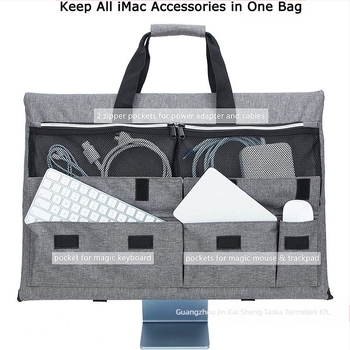 Billentyűzet- és egér szervező táska és monitor-tároló kocka alakú, 600D Oxford anyag, többfunkciós költöztető tok