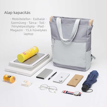 Uniszex hátizsák, street-stílus, 20–35L, vízálló mikroszálas műbőr, kompatibil 14 hüvelykes laptophoz