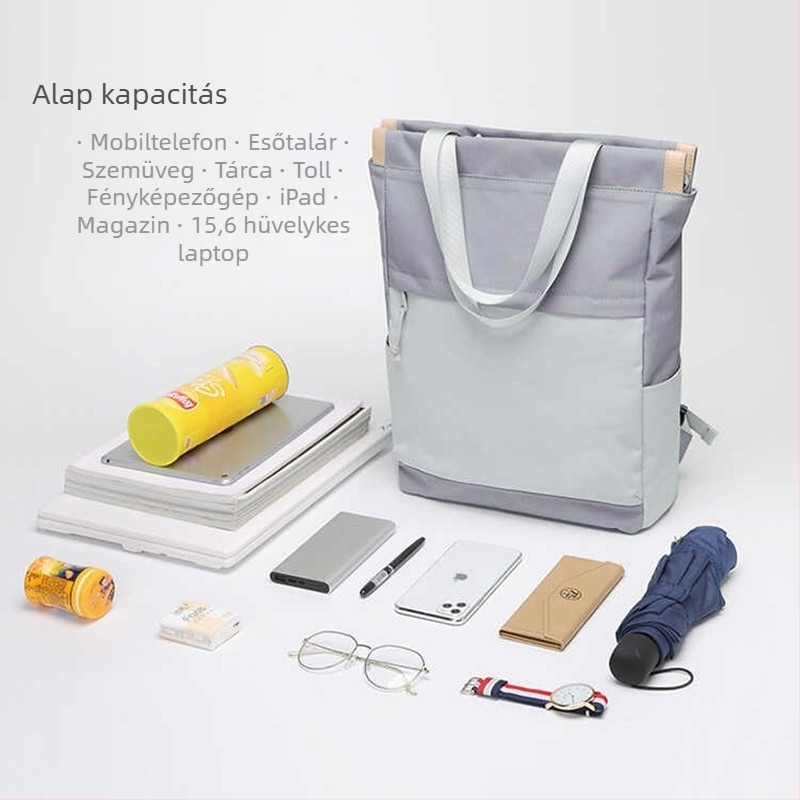 Uniszex hátizsák, street-stílus, 20–35L, vízálló mikroszálas műbőr, kompatibil 14 hüvelykes laptophoz