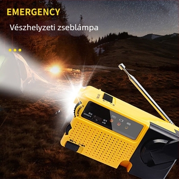 AM/FM kétpás rádió USB töltéssel, beépített hangszóró, 3.7V akkumulátor, kevesebb mint 1000 mAh