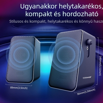CO712 2.0-s számítógép hangszórók asztali számítógéphez és laptophoz, USB + 3.5 mm bemenet, 60Hz-15kHz, 10W kimenet, SNR ≥75dB