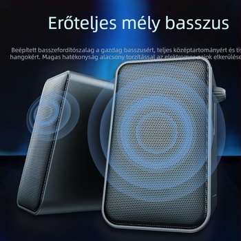 CO712 2.0-s számítógép hangszórók asztali számítógéphez és laptophoz, USB + 3.5 mm bemenet, 60Hz-15kHz, 10W kimenet, SNR ≥75dB