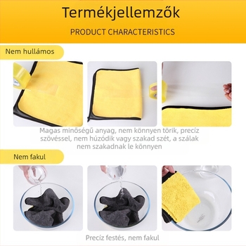Elegant mikroszálas autómosó kendő korallflízzel, vastagított, rendkívül nedvszívó; pamut tartalom 60%.