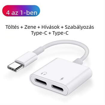 SALAMOER 415 USB-C–tól 3,5 mm hang- és töltés adapter USB-C készülékekhez