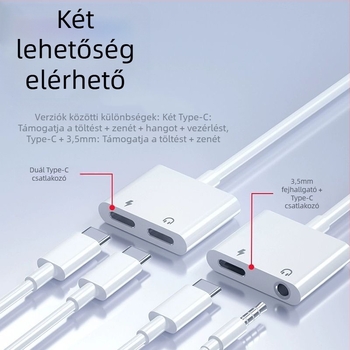 SALAMOER 415 USB-C–tól 3,5 mm hang- és töltés adapter USB-C készülékekhez