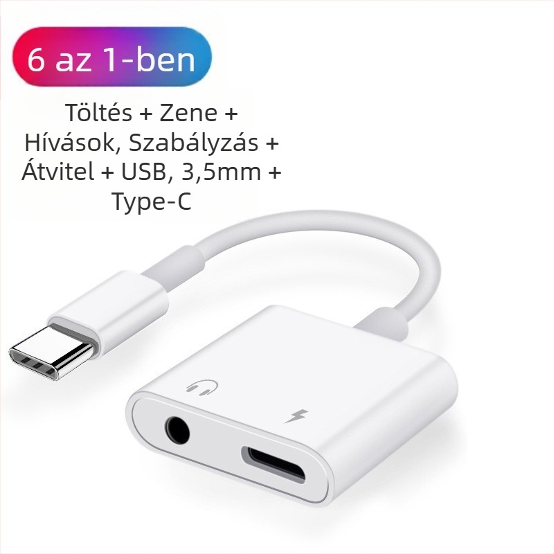 SALAMOER 415 USB-C–tól 3,5 mm hang- és töltés adapter USB-C készülékekhez