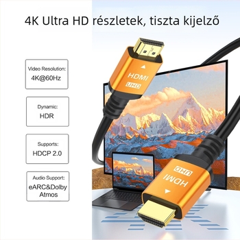 HDMI kábel 2.0, 4K Ultra HD, HDMI Type A, aranyozott, PVC-kábel