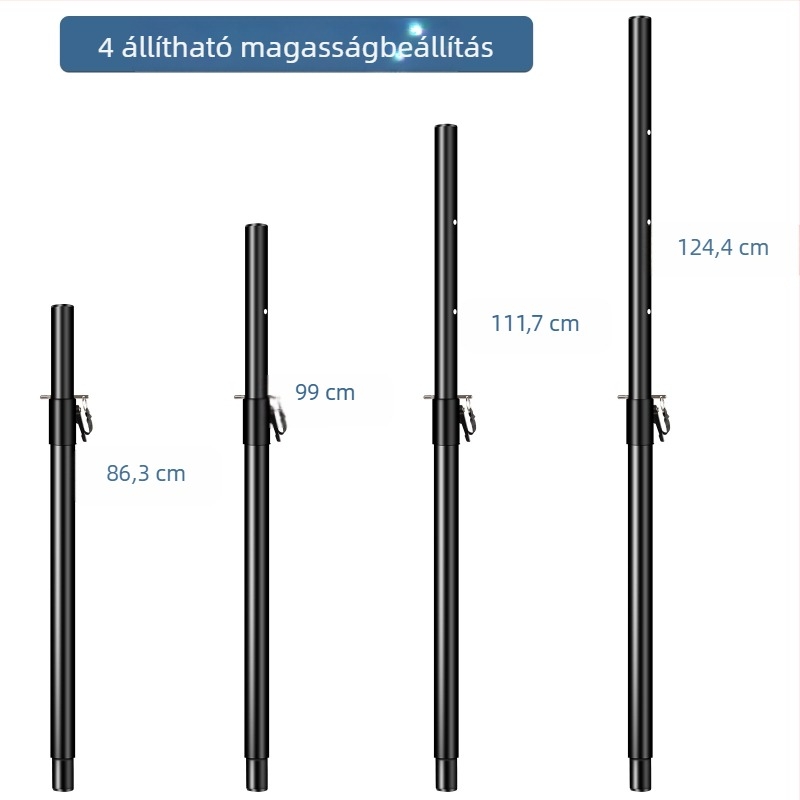GAODING SP-501 Vastagított fém hangfal-emelő tartó, subwoofer csatlakozókarral, M20 menet, 35 mm csatlakozó