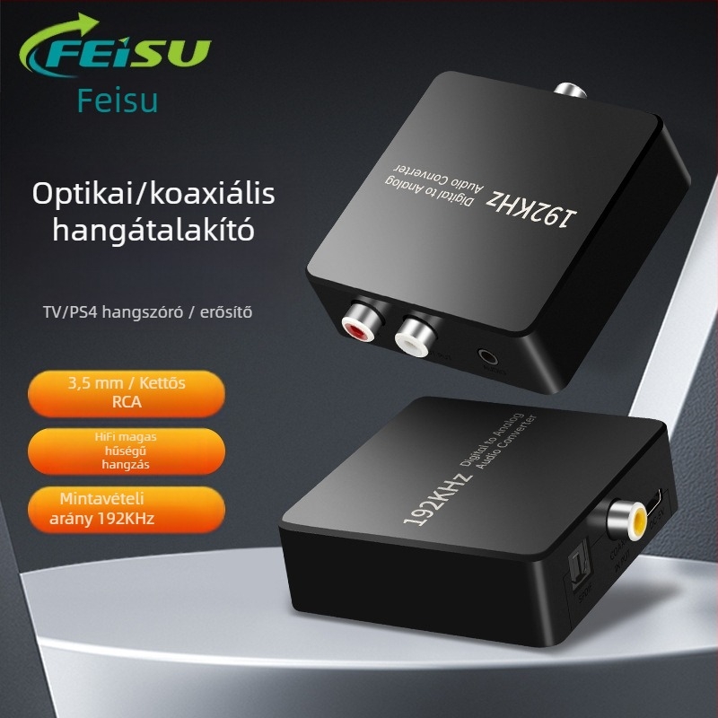 Koaxiális/optikai bemenetről 3,5 mm-es AUX adapter TV hangfalakhoz Dolby Digital és DTS 5.1 támogatással